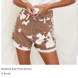 Brand new: Cow print shorts